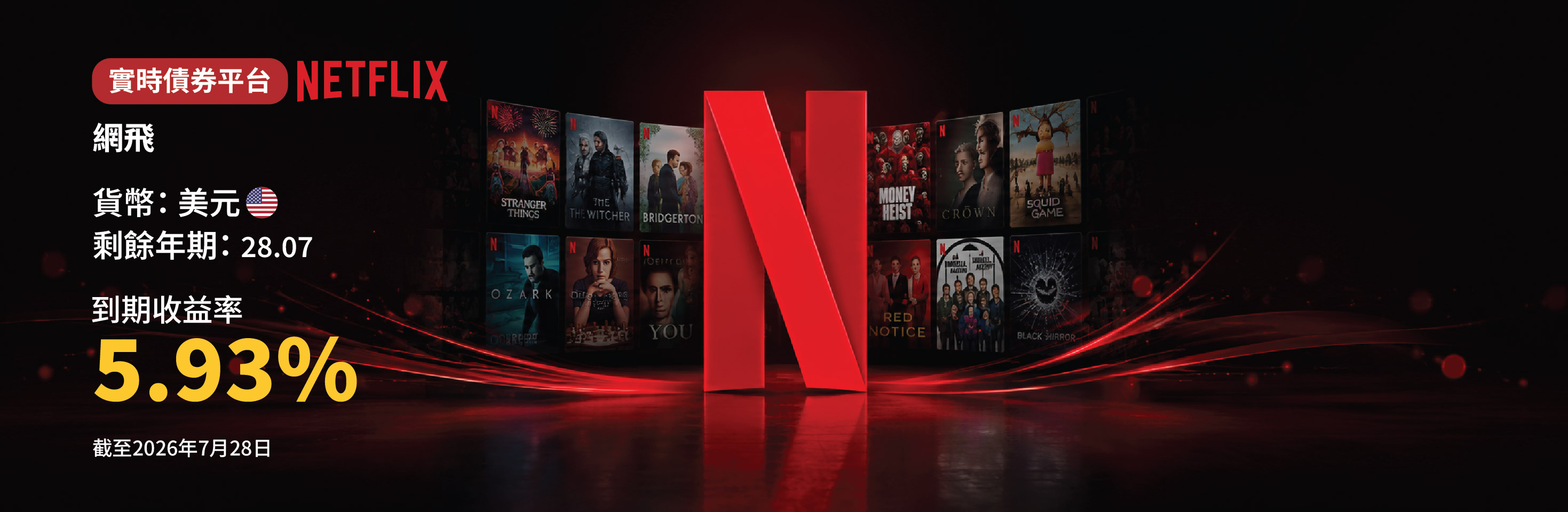 Netflix債券收益率高達5.93% - 現已登陸實時債券平台